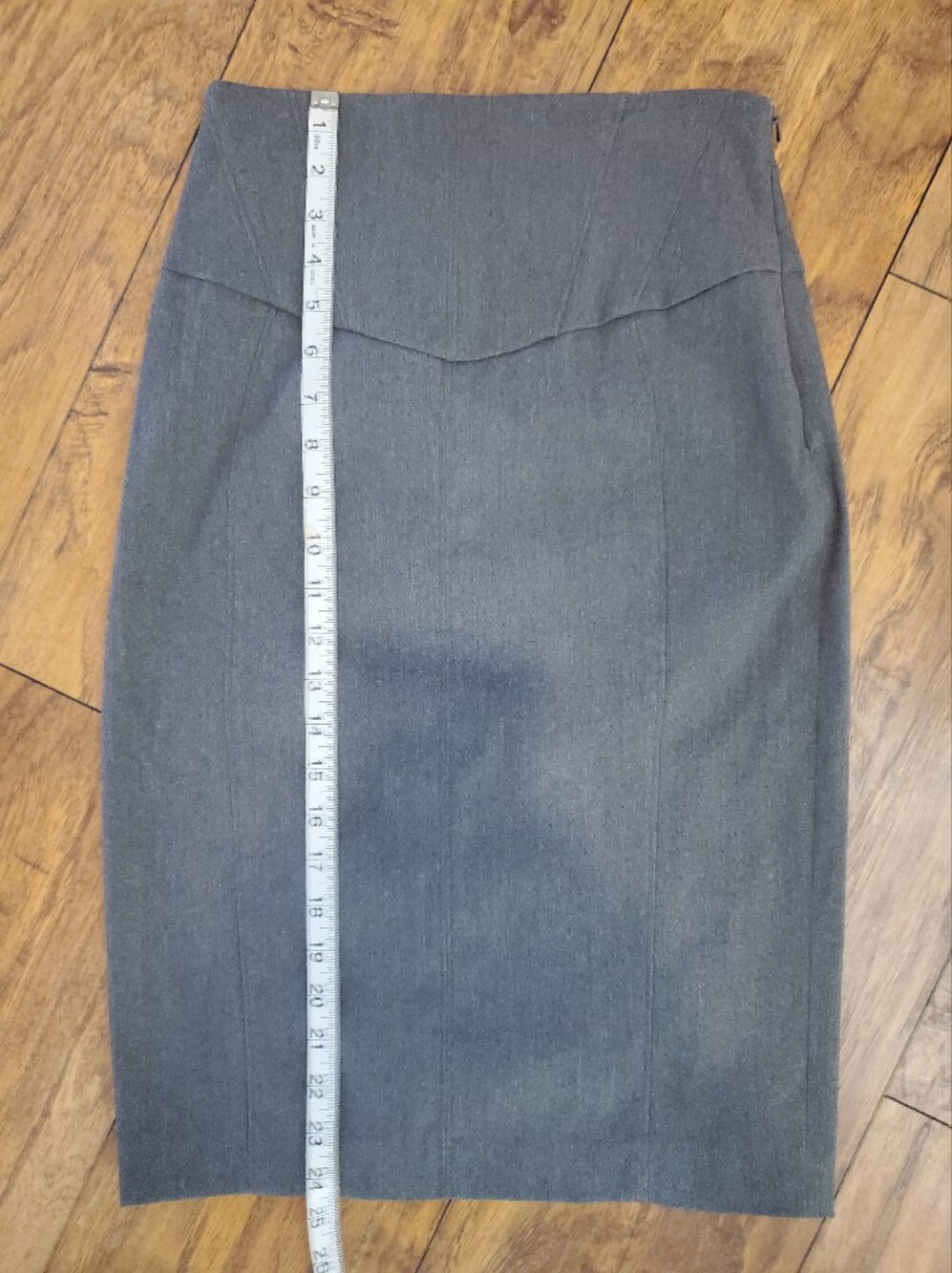 Express Design Studio Gray Pencil Skirt High Waist Stretch Lace Up Back Career S - Picture 3 of 5